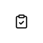 Clipboard with checkmark line icon
