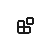 Grid of app tiles line icon