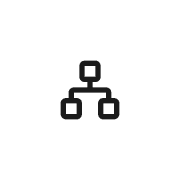 Organizational hierarchy line icon