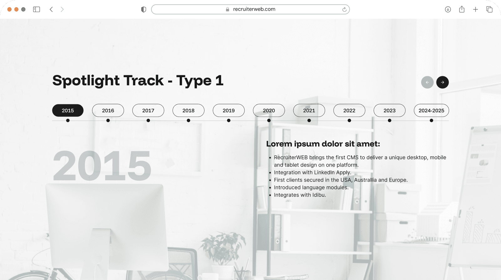 Spotlight track bespoke design feature V4