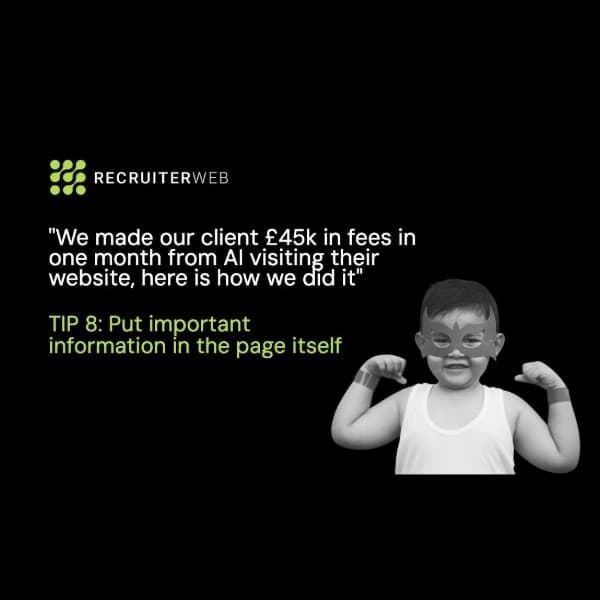 Tip 8 of 31: Put Important Information in the Page Itself