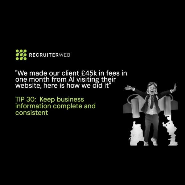 Tip 30 of 31: Keep Business Information Complete and Consistent