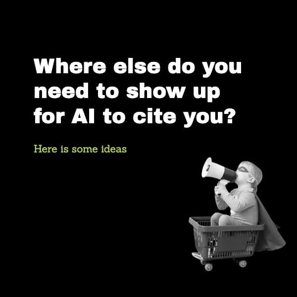 So you worked on your website, where else can you put content to get cited by AI?